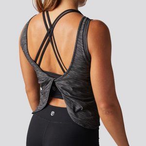 Born Primitive Studio Tank - Small (Heather Black) -  Open, twisted back